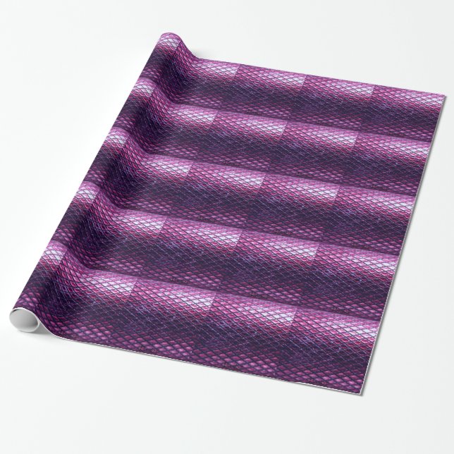 Papel De Presente Teste padrão metálico roxo de Snakeskin (Desenrolado)