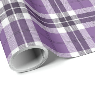 Papel De Presente Teste padrão na moda escocês roxo da xadrez de