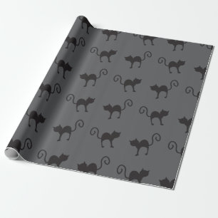 Papel De Presente Teste padrão o Dia das Bruxas dos gatos pretos