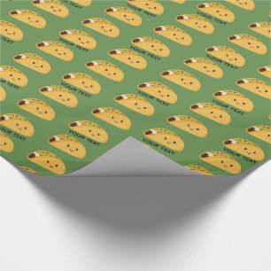 Papel De Presente Teste padrão personalizado de Kawaii Taco bonito