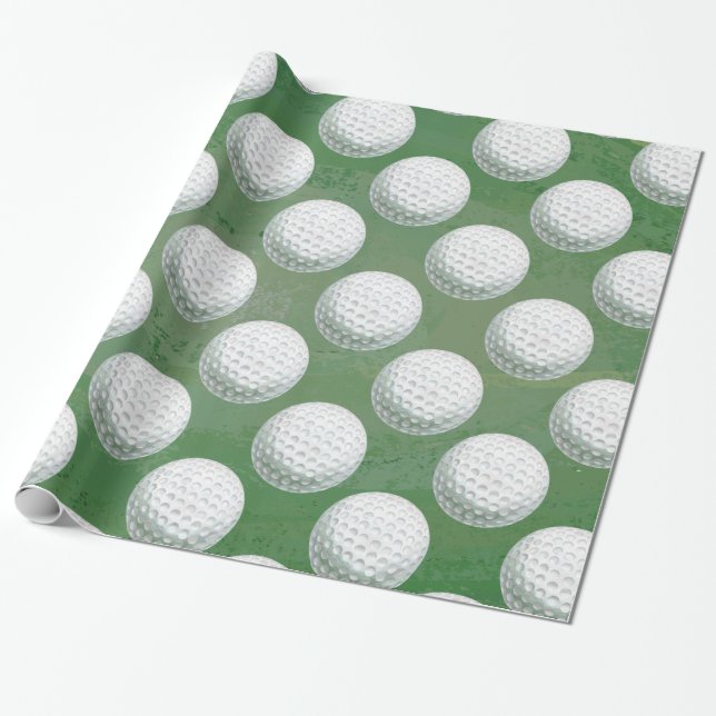 Papel De Presente Teste padrão pintado da bola de golfe (Desenrolado)