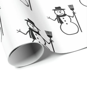 Papel De Presente Teste padrão preto e branco bonito engraçado do