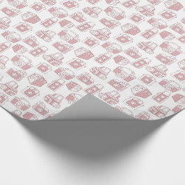 Papel De Presente Teste padrão retro das câmeras do vintage