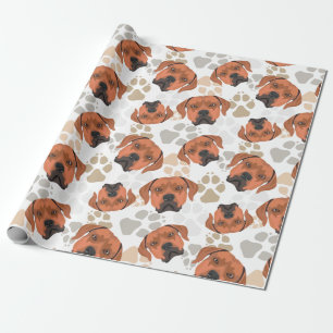 Papel De Presente Teste padrão Rhodesian Ridgeback das patas do cã