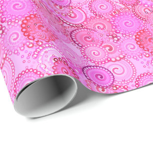 Papel De Presente Teste padrão, rosa e fúcsia do redemoinho do