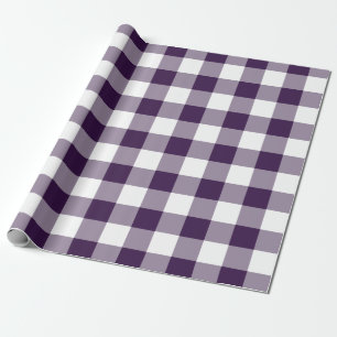 Papel De Presente Teste padrão roxo e branco do guingão