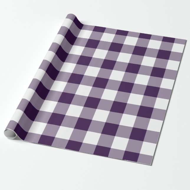 Papel De Presente Teste padrão roxo e branco do guingão (Desenrolado)