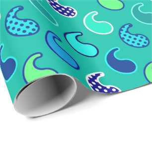 Papel De Presente Teste padrão, turquesa, azul e Aqua modernos de