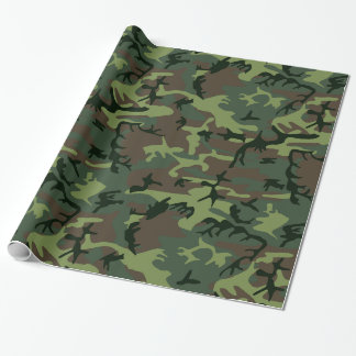 Papel De Presente Teste padrão verde de Camo Brown da camuflagem