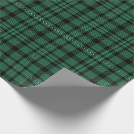 Papel De Presente Teste padrão verde e preto da xadrez