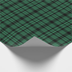 Papel De Presente Teste padrão verde e preto da xadrez