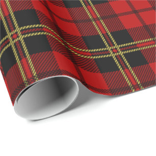 Papel De Presente Teste padrão vermelho da xadrez de Tartan de