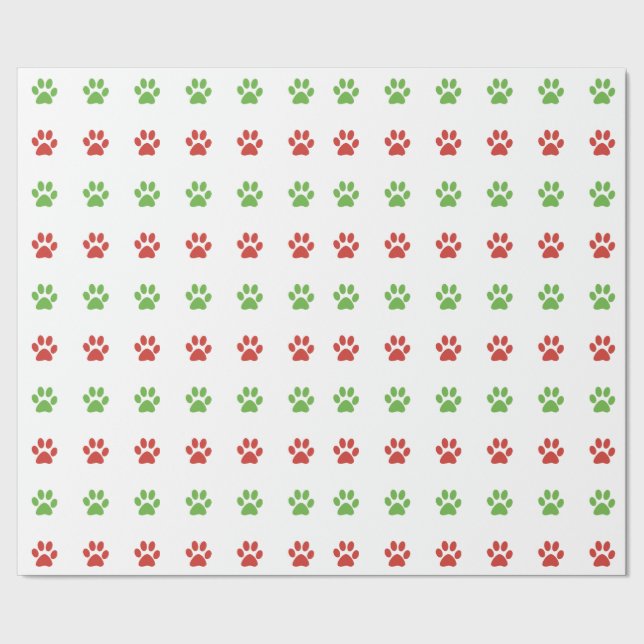 Papel De Presente Teste padrão vermelho & verde do Natal do animal (Barra)