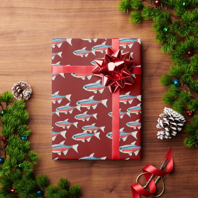 Papel De Presente Tetra Neon (Presente de Natal)