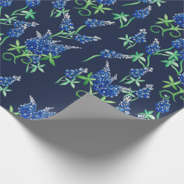 Papel De Presente Texas Bluebonnets Floral Blue