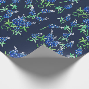 Papel De Presente Texas Bluebonnets Floral Blue
