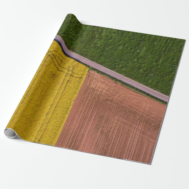 Papel De Presente Têxteis amarelos e castanhos (Desenrolado)