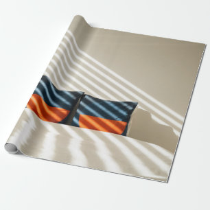 Papel De Presente Têxteis de xadrez preto vermelho e branco em cama