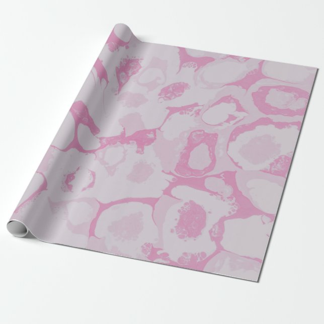 Papel De Presente Têxteis florais, cor-de-rosa e branco (Desenrolado)