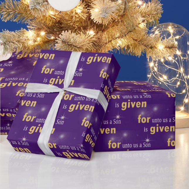 Papel De Presente Texto Cristão De Natal Em Roxo (Feriados)
