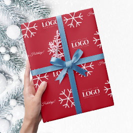 Papel De Presente Texto de Feriados Felizes do Floco de Neve Persona