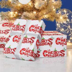 Papel De Presente Texto Divertido de Natal Feliz Com Sinos