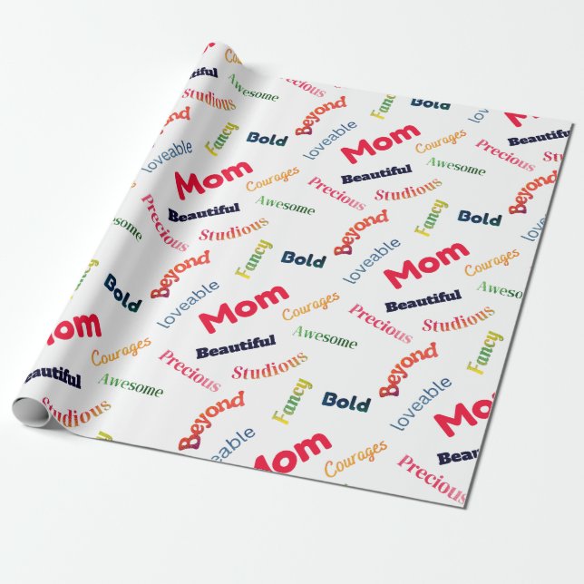 Papel De Presente Texto do Dia das Mães Divertido (Desenrolado)