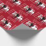 Papel De Presente Texto e cor personalizados de imagem de Natal<br><div class="desc">Papel de embrulho bonito,  com Gincos de Natal - Greyhounds italiano,  todos aprisionados para os feriados. Os textos e a cor de fundo são personalizáveis.</div>
