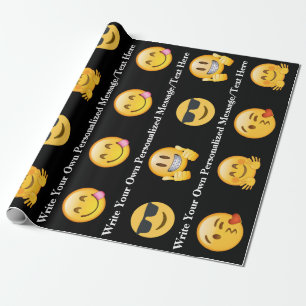 Papel De Presente Texto/mensagem personalizados de Emoji