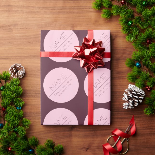 Papel De Presente Texto moderno personalizável com limite (Presente de Natal)
