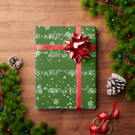 Papel De Presente Texto NEUTRO OU NICE Em Flocos de Neve