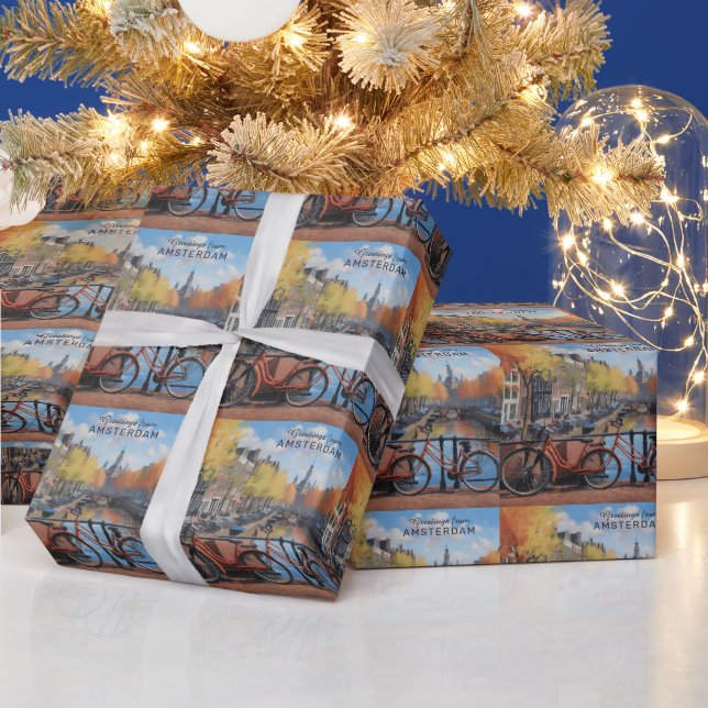 Papel De Presente Texto personalizado Amsterdã (Feriados)