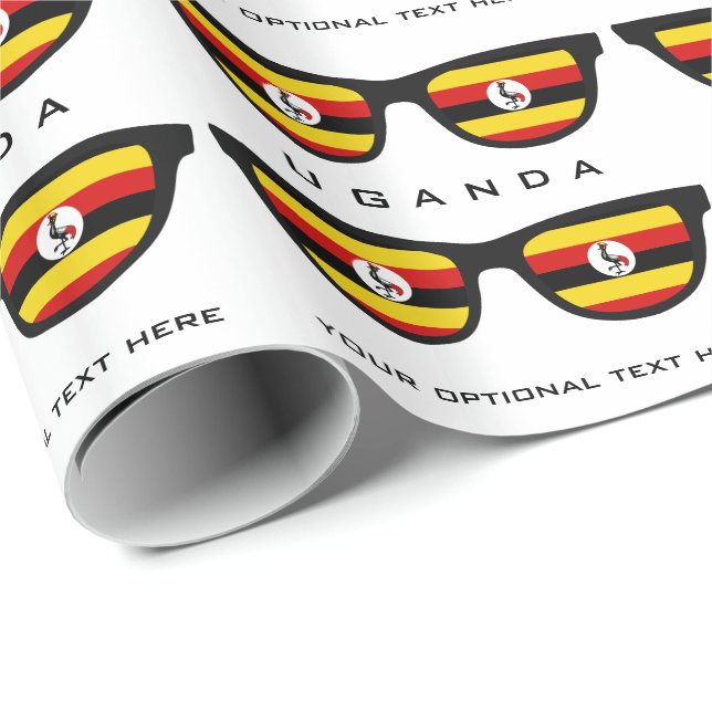 Papel De Presente Texto personalizado do Uganda Shades e quebra de p (Ponta do rolo)