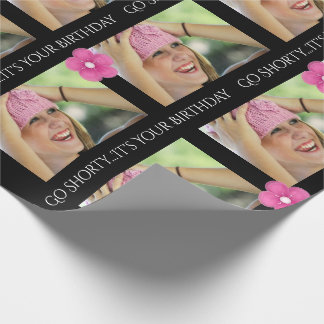 Papel De Presente Texto Personalizado e Foto Aniversário/Qualquer Oc