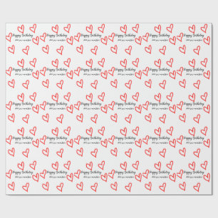 Papel De Presente Texto simples de adicionar nome em forma de coraçã
