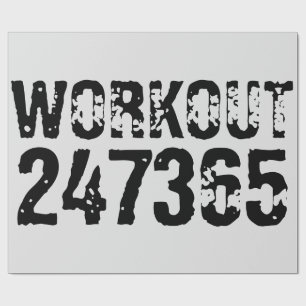 Papel De Presente Texto vestido e arranhado Workout 247365 preto