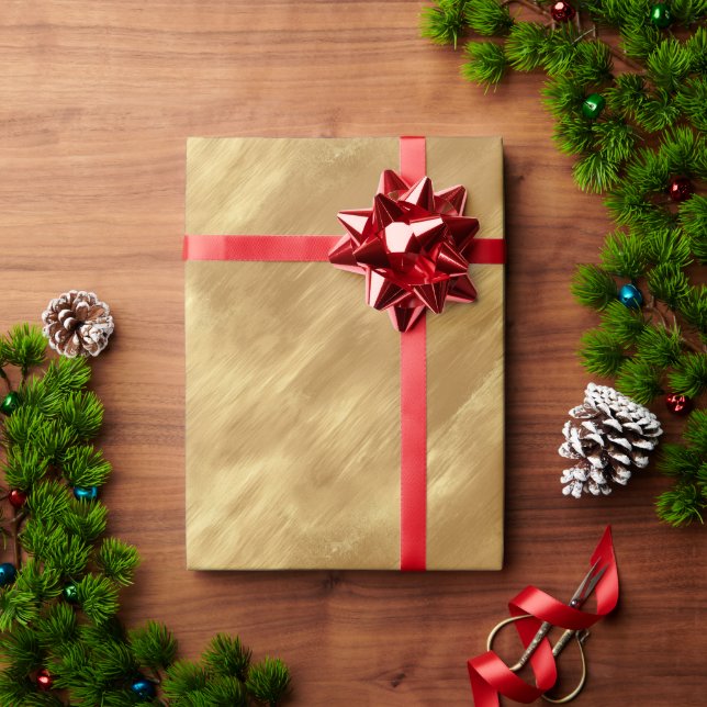 Papel De Presente Textura Abstrata de Ouro Escovado (Presente de Natal)