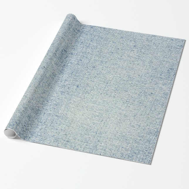 Papel De Presente Textura azul pálido de jeans da sarja de Nimes (Desenrolado)