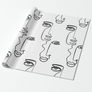 Papel De Presente Textura com faces abstrato. Uma linha contínua p