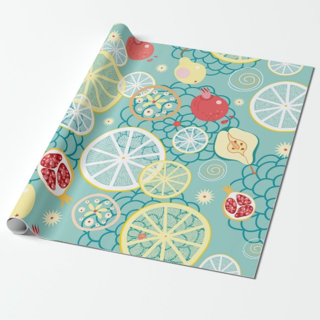 Papel De Presente textura da fruta (Desenrolado)