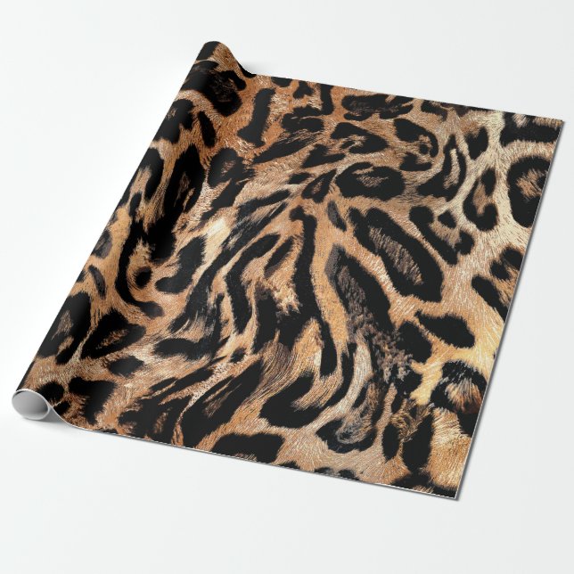 Papel De Presente Textura da pele do leopardo (Desenrolado)