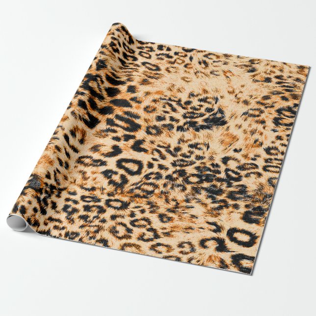 Papel De Presente Textura da pele do leopardo, padrão do leopardo (Desenrolado)