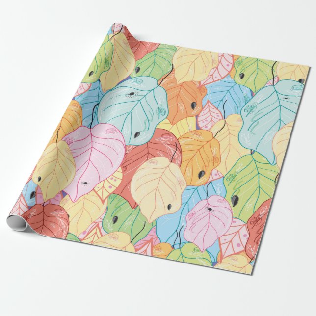 Papel De Presente textura das folhas de cor clara (Desenrolado)