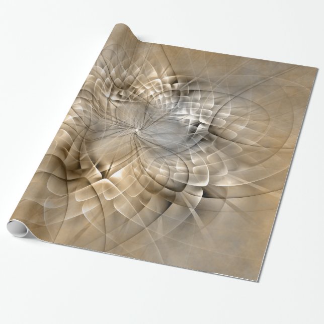 Papel De Presente Textura de Arte Fractal Moderno Abstrato Tons da T (Desenrolado)