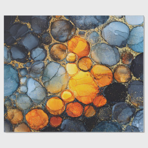 Papel De Presente Textura de Bolha Colorida com Arte de Fluido Doura