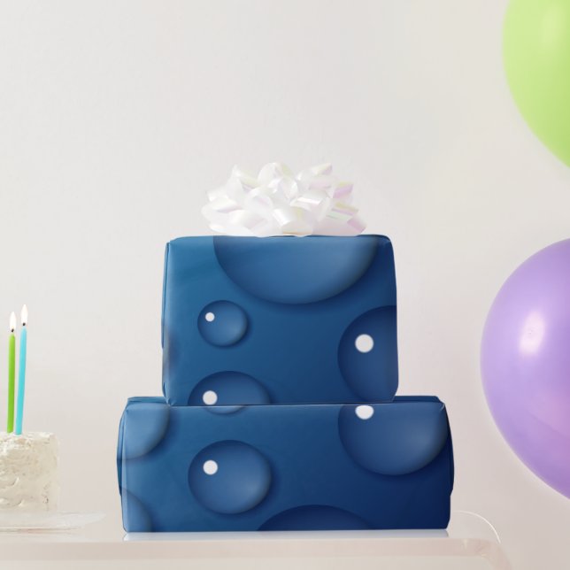 Papel De Presente Textura de gota de água azul (Presentes para festas)