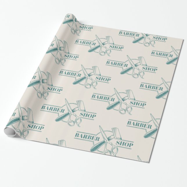 Papel De Presente textura de jeans azul barbearia (Desenrolado)