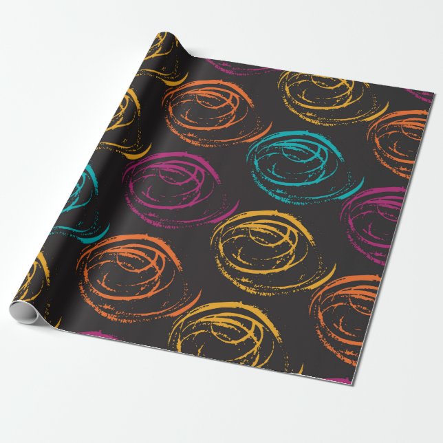 Papel De Presente Textura de laranja pintada à mão. Elemento geométr (Desenrolado)