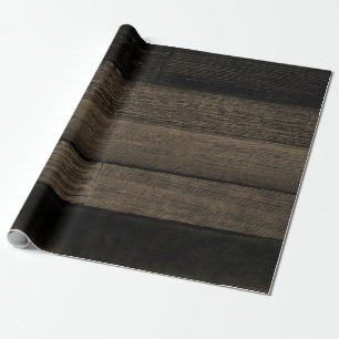 Papel De Presente Textura de madeira preta sépia rústica vintage cou