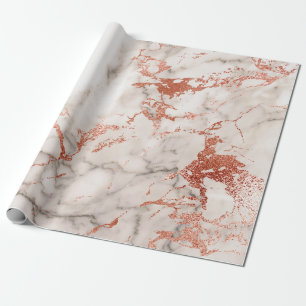 Papel De Presente Textura de mármore Rosa Dourada 2